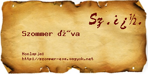 Szommer Éva névjegykártya
