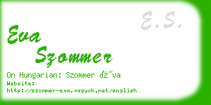 eva szommer business card